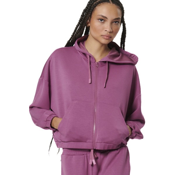 Body Action Modal Crop Γυναικεία Ζακέτα Μπορντώ