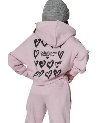 Body Action Hooded Ροζ Παιδική Ζακέτα