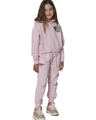Body Action Hooded Ροζ Παιδική Ζακέτα
