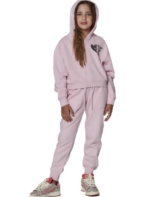 Body Action Hooded Ροζ Παιδική Ζακέτα