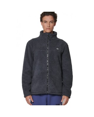 Body Action Bonded Sherpa Fleece Zip-Through Ανδρική Ζακέτα Γκρι