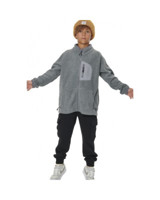 Body Action Full-Zip Polar Fleece Παιδική Ζακέτα Γκρι