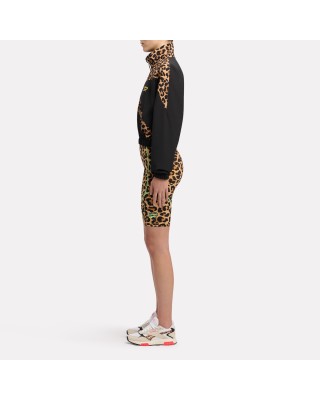 Reebok Animal Print Vector Γυναικείο Μπουφάν Μαύρο