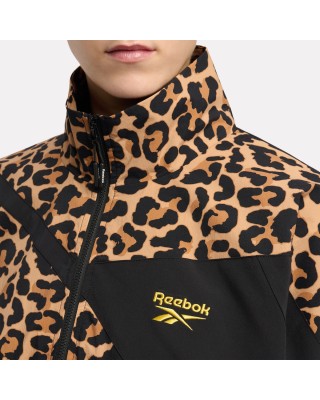Reebok Animal Print Vector Γυναικείο Μπουφάν Μαύρο