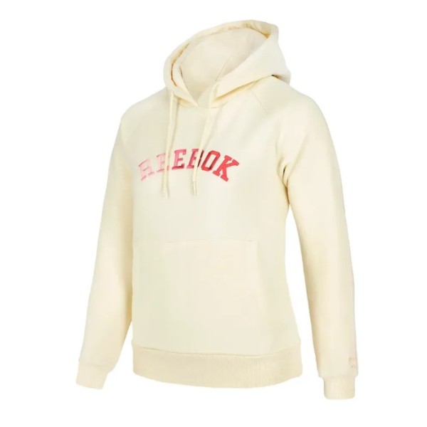 Reebok Obre Logo Fleece Hoodie Γυναικεία Μπλούζα Κίτρινη