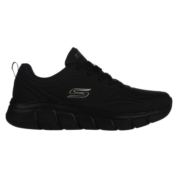 Skechers Bobs B Flex Debossed Μαυρο Ανδρικό Παπούτσι Δέρμα / Συνθετικό Δέρμα