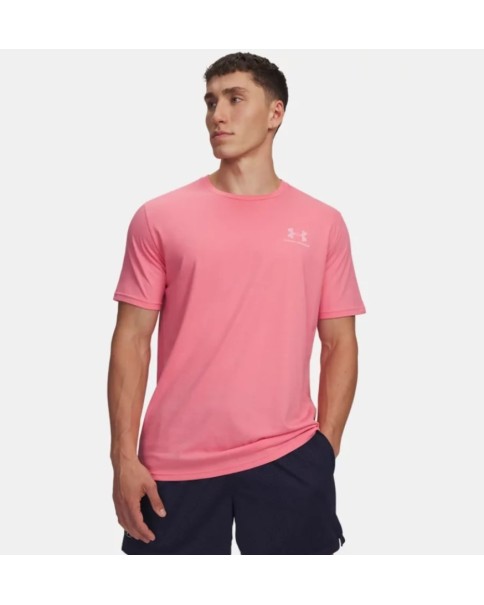 Under Armour M Sportstyle Lc Ss Ανδρικό T-Shirt Ροζ Under Armour M Sportstyle Lc Ss Ανδρικό T-Shirt Ροζ