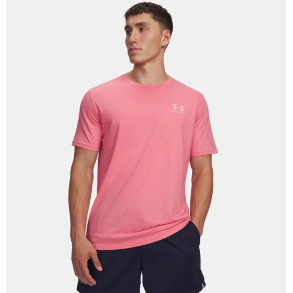 Under Armour M Sportstyle Lc Ss Ανδρικό T-Shirt Ροζ