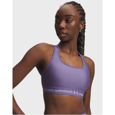 Under Armour Crossback Mid Bra Αθλητικό Μπουστάκι Μωβ