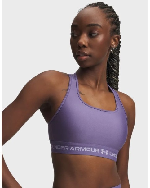 Under Armour Crossback Mid Bra Αθλητικό Μπουστάκι Μωβ