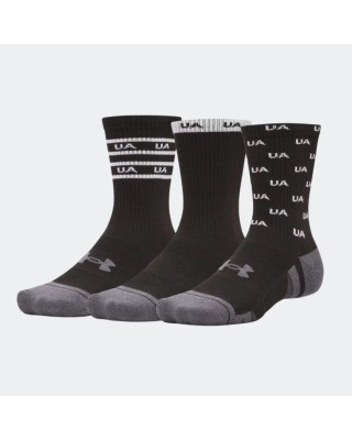 Under Armour Perf Tech Nov 3Pk Crew Κάλτσες Μαύρες Under Armour Perf Tech Nov 3Pk Crew Κάλτσες Μαύρες