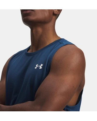 Under Armour Tech Tank Ανδρικό Αμάνικο Μπλε