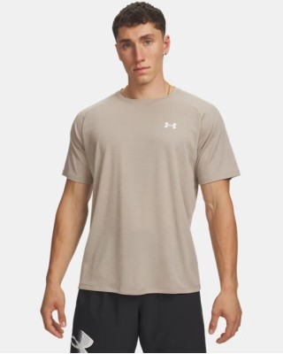 Under Armour Tech Textured Ss Ανδρικό T-Shirt Μπεζ