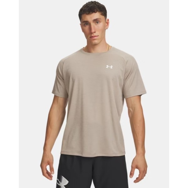 Under Armour Tech Textured Ss Ανδρικό T-Shirt Μπεζ Under Armour Tech Textured Ss Ανδρικό T-Shirt Μπεζ