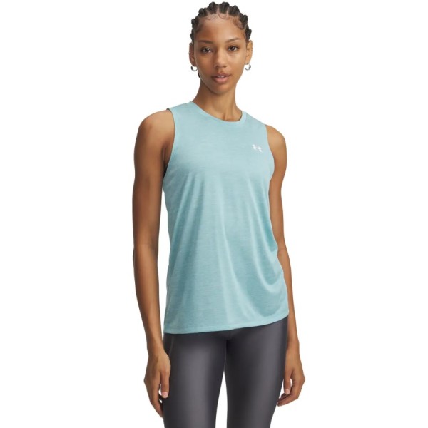 Under Armour Tech Tank Twist Γυναικείο Αμάνικο Πράσινο