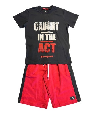 Dansport Παιδικό Καλοκαιρινό Σετ Μαύρο Κόκκινο
