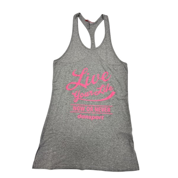 Dansport Γυναικείο Αμάνικο με Τύπωμα Γκρι