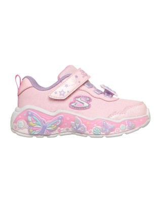 Skechers Lil Butterfly Lighted Bliss Wrap Sneaker Βρεφικό Παπούτσι με Φωτάκια Ροζ
