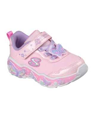 Skechers Lil Butterfly Lighted Bliss Wrap Sneaker Βρεφικό Παπούτσι με Φωτάκια Ροζ