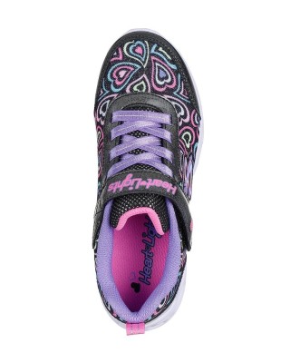 Skechers Lighted Hearts Boogie Love Μαυρο Παιδικό Παπούτσι Με Φωτάκια