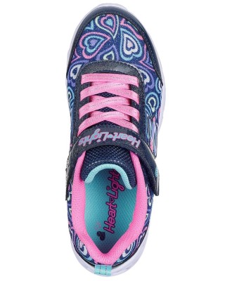 Skechers Lighted Hearts Boogie Love Μπλε Παιδικό Παπούτσι Με Φωτάκια