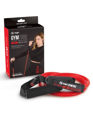 Amila Λάστιχο Gymtube Λαβή Σφουγγάρι 140Cm Light Κόκκινο