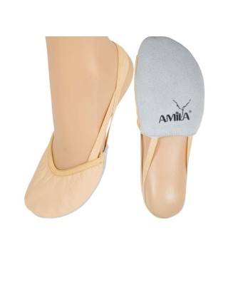 Amila Παπούτσια Ρυθμικής Γυμναστικής Μύτης Δερμάτινα Μπεζ