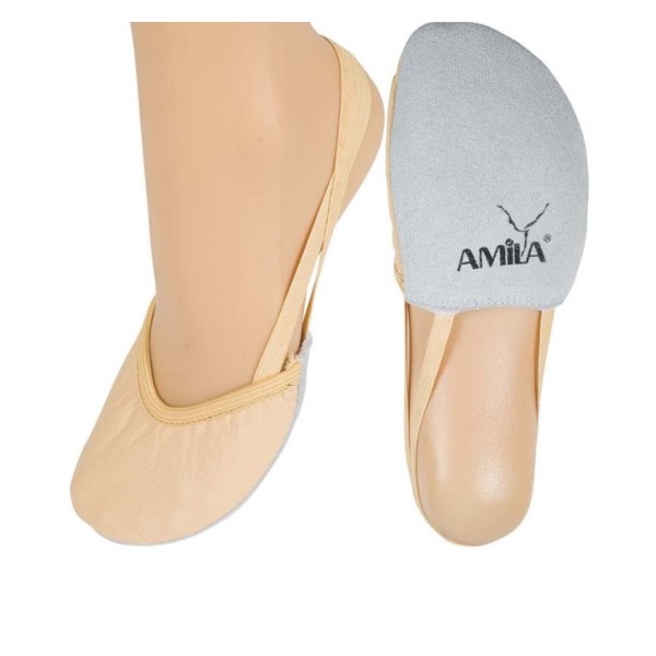 Amila Παπούτσια Ρυθμικής Γυμναστικής Μύτης Δερμάτινα Μπεζ
