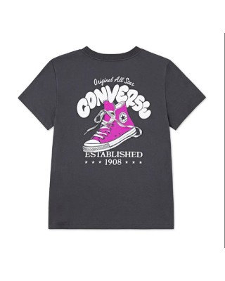 Converse Tee Shoe Logo Παιδικό Tshirt Γκρι