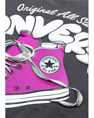 Converse Tee Shoe Logo Παιδικό Tshirt Γκρι
