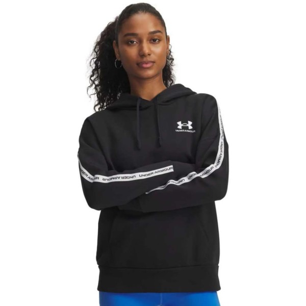Under Armour Icon Fleece Taped Hdy Γυναικεία Μπλούζα Μαύρη