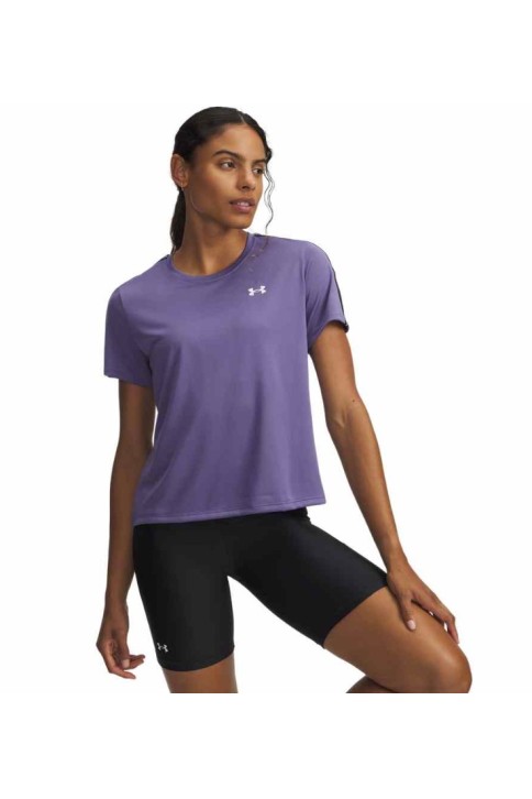Under Armour Tech Wm Tape Ss Γυναικείο T-Shirt Μωβ