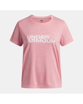 Under Armour Tech Twist Wdmk Logo Ss G Παιδικό T-Shirt Ροζ