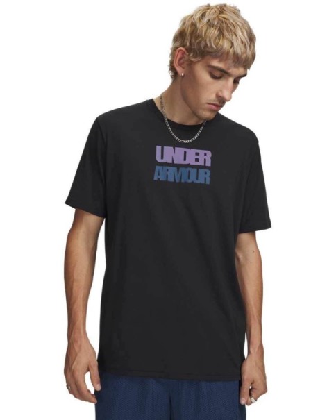 Under Armour M Block Logo Ss Ανδρικό T-Shirt Μαύρο