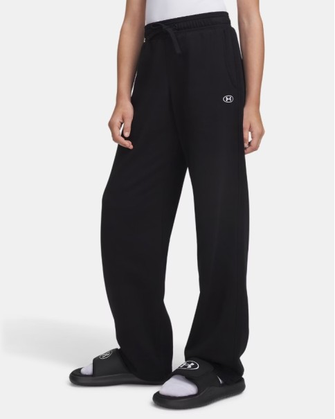 Under Armour G Rival Fleece Pant Open Παιδικό Παντελόνι Μαύρο