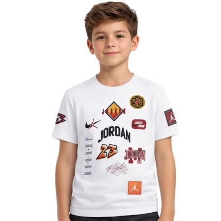 Jordan Jdb Dynasty Patch Παιδικό T-Shirt Λευκό