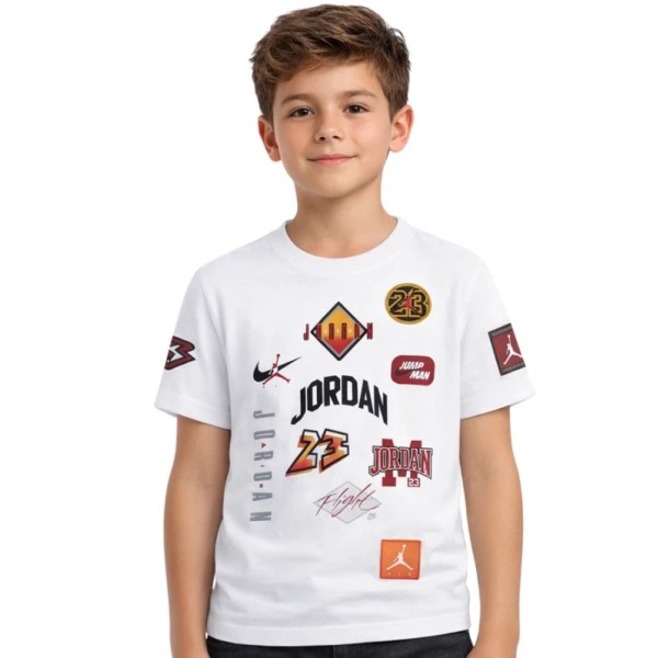 Jordan Jdb Dynasty Patch Παιδικό T-Shirt Λευκό Jordan Jdb Dynasty Patch Παιδικό T-Shirt Λευκό