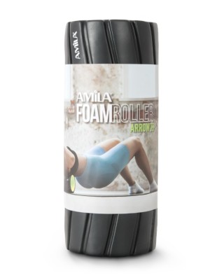 Amila Foam Roller Arrow Φ14x33cm Μαύρο/Λάιμ