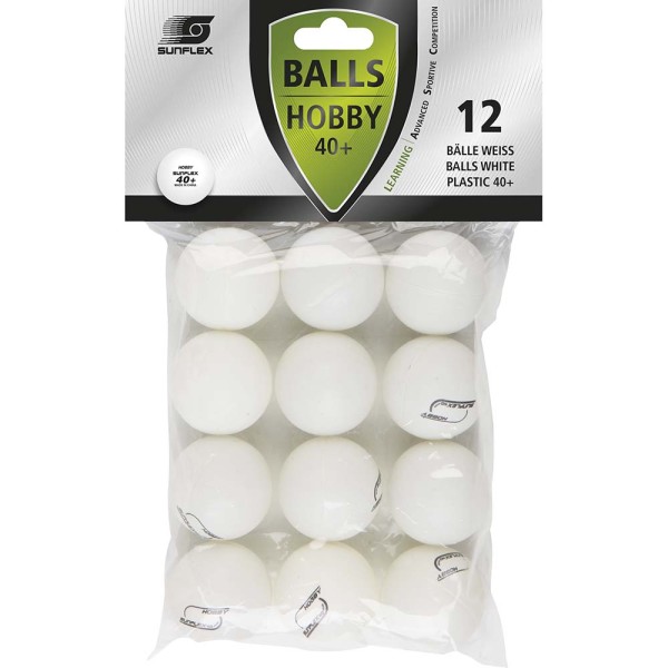 Sunflex Μπαλάκια Ping Pong Hobby PVC 12 Τεμάχια