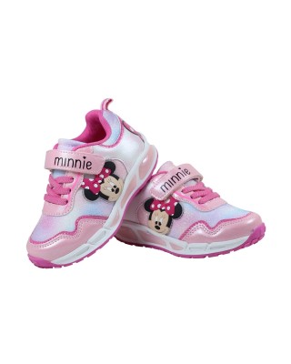 Disney Minnie With Lights Pink Παιδικά Παπούτσια Με Φωτάκια