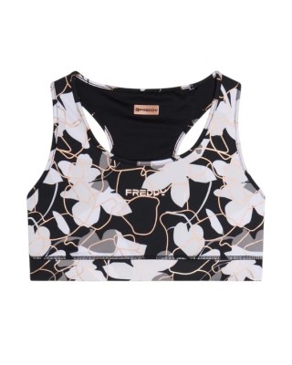 Freddy Top Αθλητικό Μπουστάκι Άσπρο Μαύρο