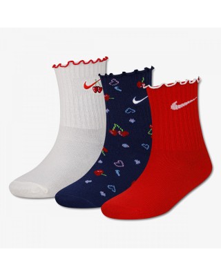 Nike Cherry Lettuce Micro Crew Παιδκή Κάλτσα Λευκό Μπλε Κόκκινο Nike Cherry Lettuce Micro Crew Παιδκή Κάλτσα Λευκό Μπλε Κόκκινο
