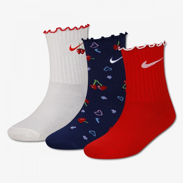 Nike Cherry Lettuce Micro Crew Παιδκή Κάλτσα Λευκό Μπλε Κόκκινο 