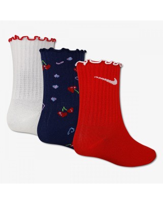 Nike Cherry Lettuce Micro Crew Παιδκή Κάλτσα Λευκό Μπλε Κόκκινο 
