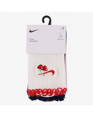 Nike Cherry Lettuce Micro Crew Παιδκή Κάλτσα Λευκό Μπλε Κόκκινο 