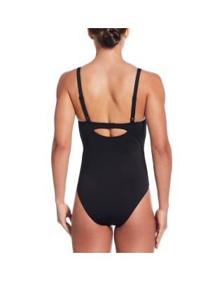 Nike V-Neck One Piece Γυναικείο Ολόσωμο Μαγιό Μαύρο