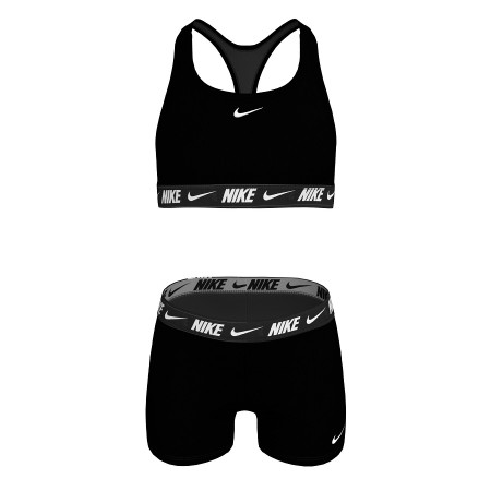 Nike Racerback Bikini & Short Set Παιδικό Μαγιό Μαύρο