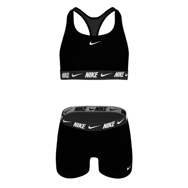 Nike Racerback Bikini & Short Set Παιδικό Μαγιό Μαύρο