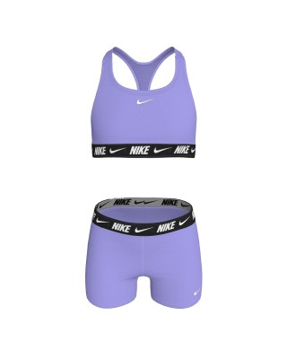Nike Racerback Bikini & Short Set Παιδικό Μαγιό Μωβ
