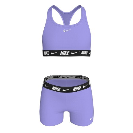 Nike Racerback Bikini & Short Set Παιδικό Μαγιό Μωβ